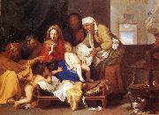 LE BRUN, Charles Holy Family with the Adoration of the Child s painting